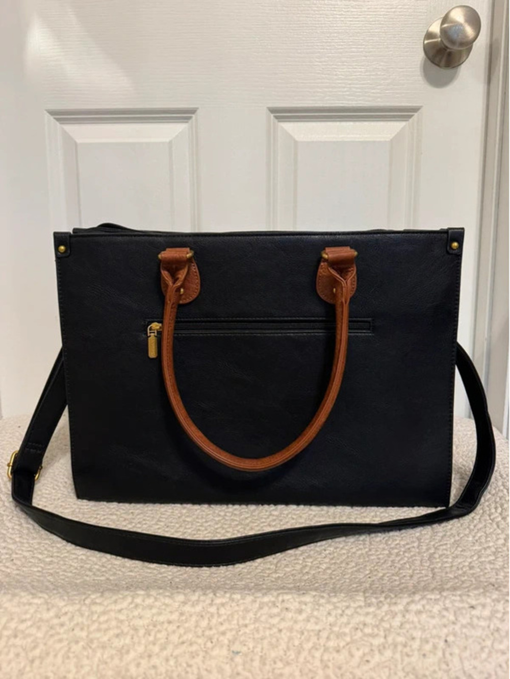 Lovevook Black and Brown Laptop Bag w/ Black Wristlet